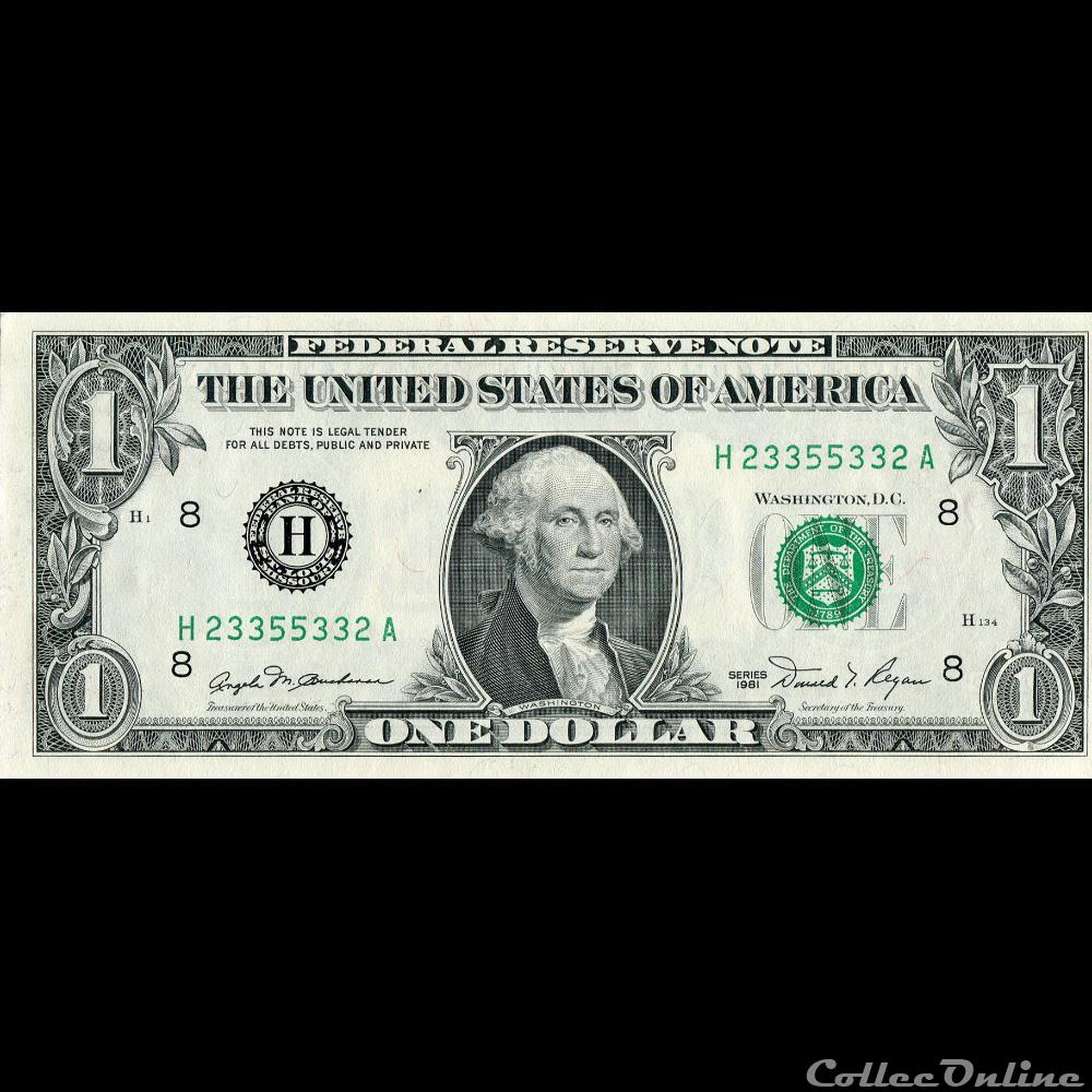 billet amerique du nord etat uni h 1 federal reserve notes small size 1981 series