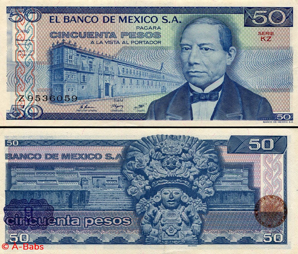 billets amerique du nord mexique pick 073a kz 50 pesos 1981