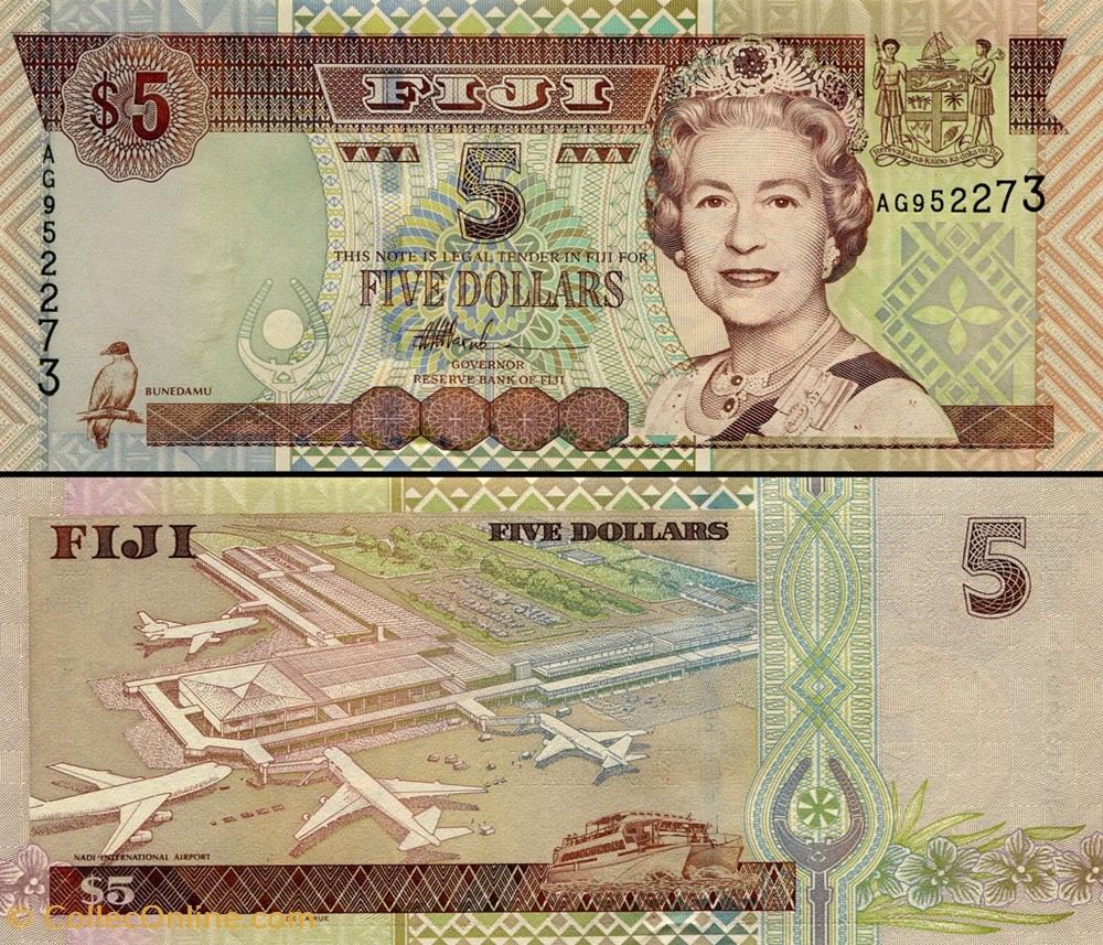 FIDJI - PICK 105 b - 5 DOLLARS - 2002 billets oceanie fidji pick 105 b 5 dollars 2002
