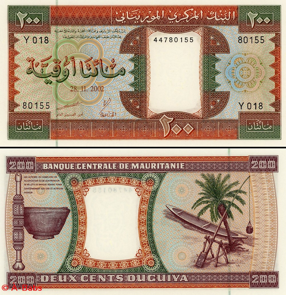 billets afrique mauritanie pick 11b 200 ouguiya 2002