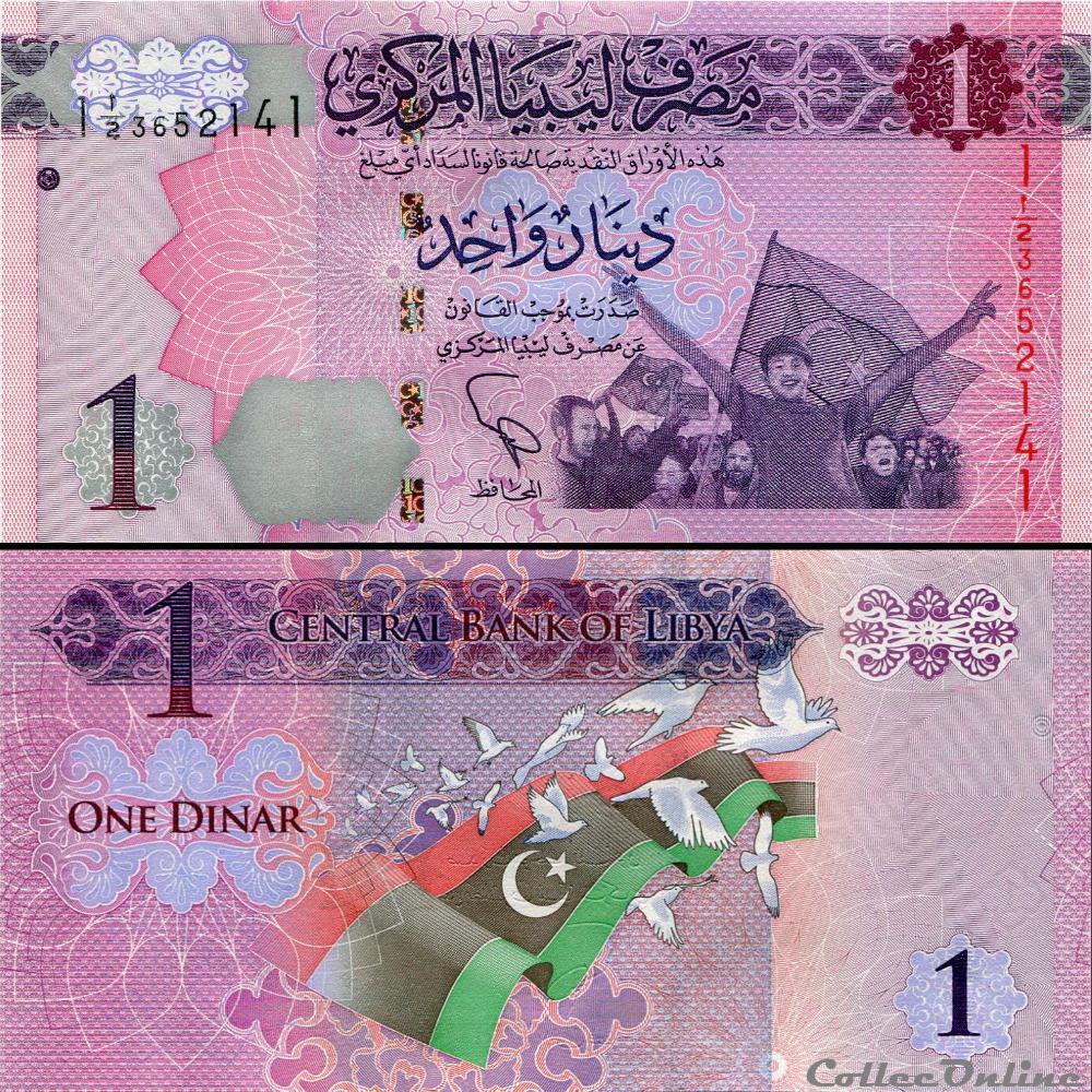 billet afrique libye pick 76a 1 dinar 2013