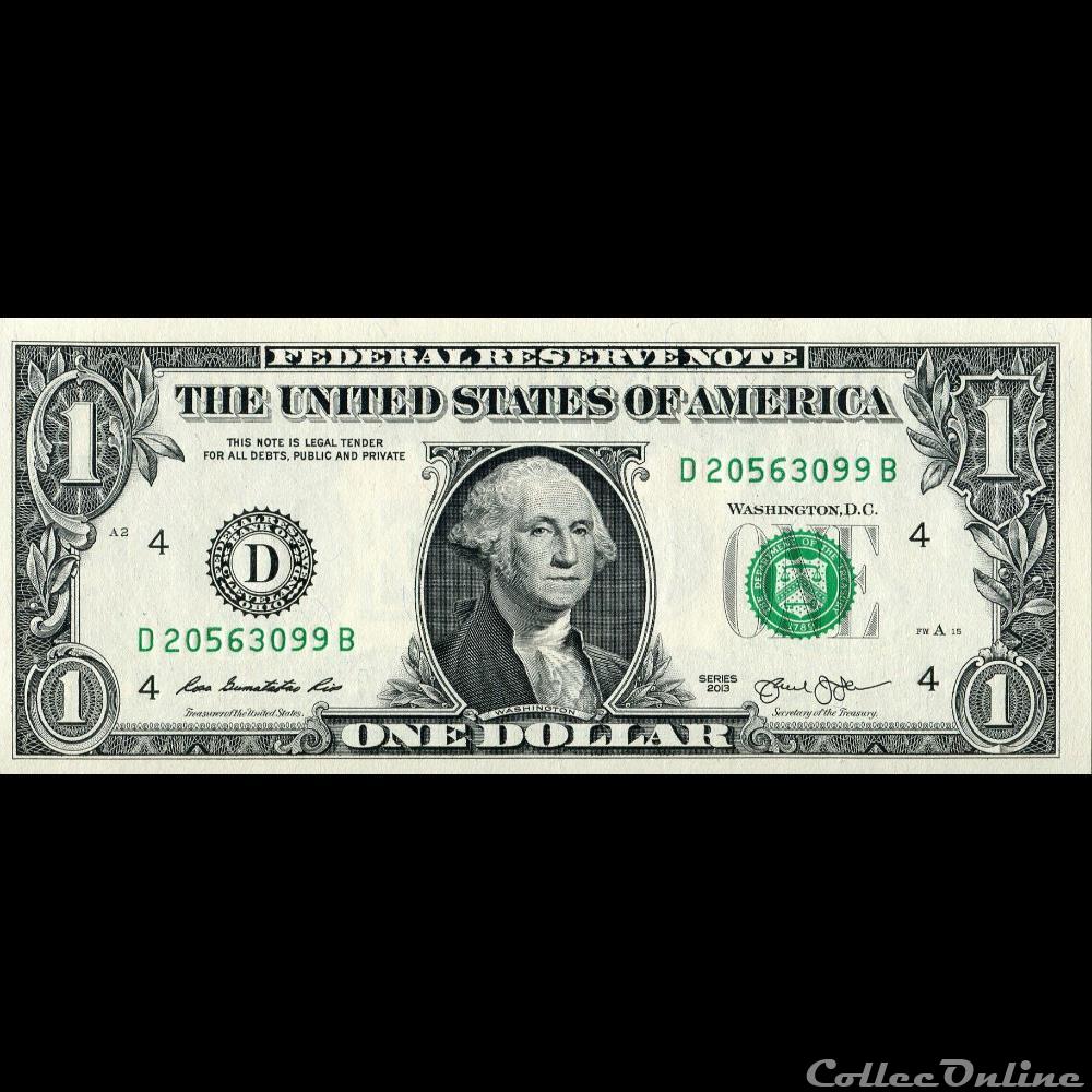 billet amerique du nord etat uni d 1 federal reserve notes small size 2013 series