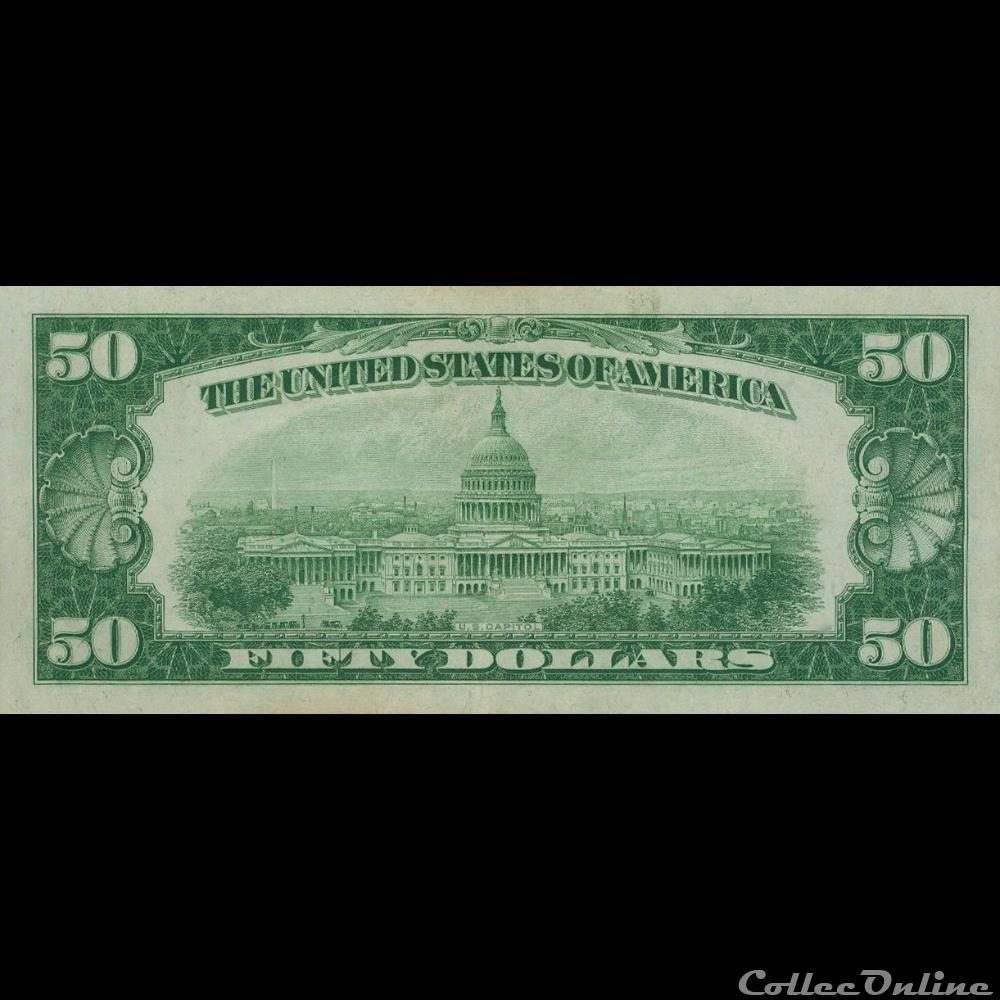 50$ Federal Reserve Notes - Small Size 1934 Series billets amerique du nord etats unis 50 federal reserve notes small size 1934 series