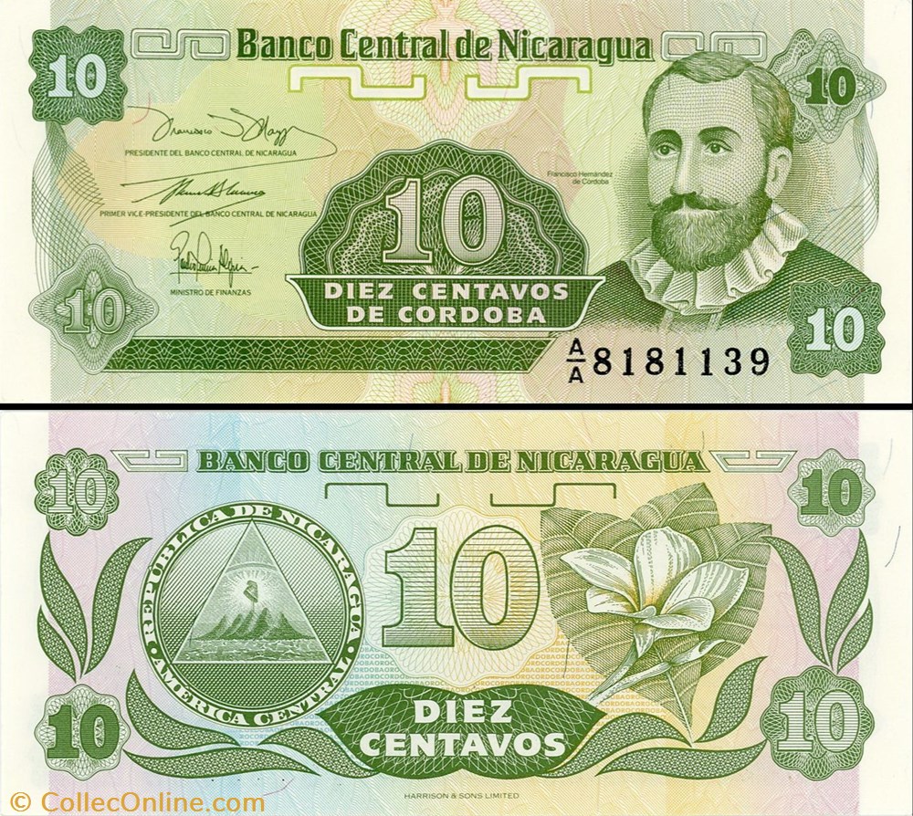 billet amerique centrale et caraibe nicaragua pick 169 a1 10 centavos 1990