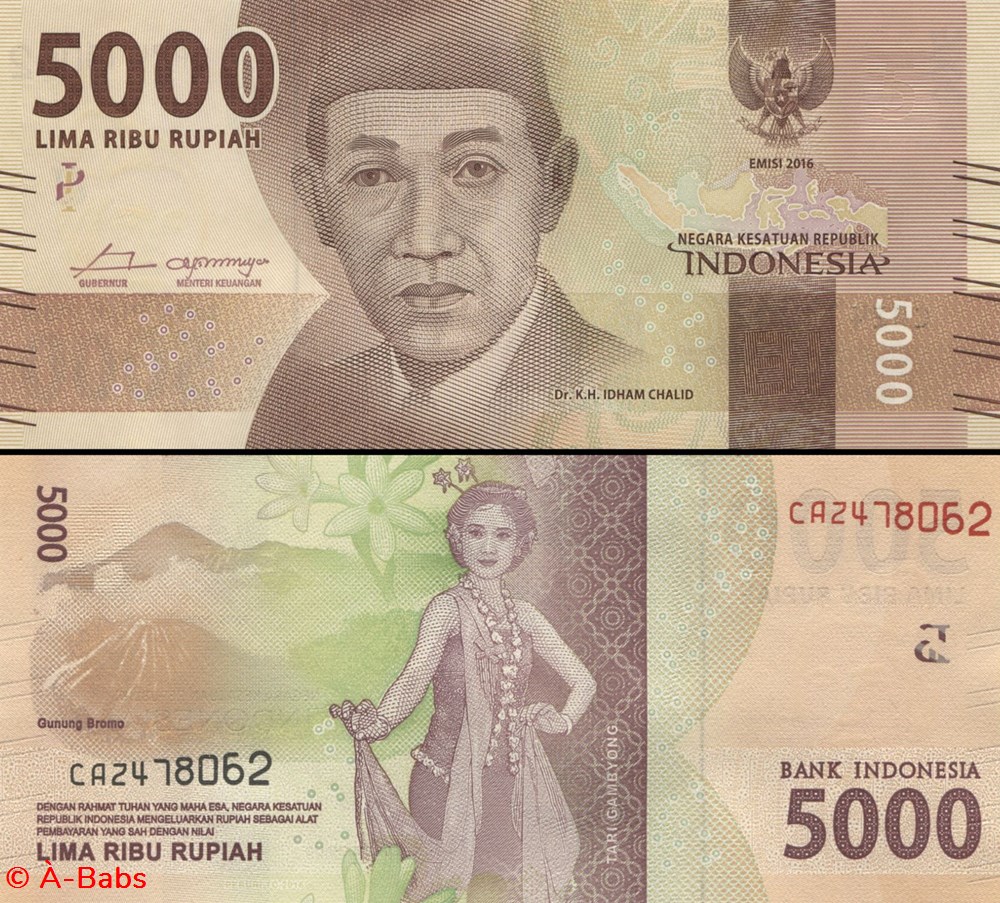 billets asie indonesie pick 156 a 5000 roupies 2016