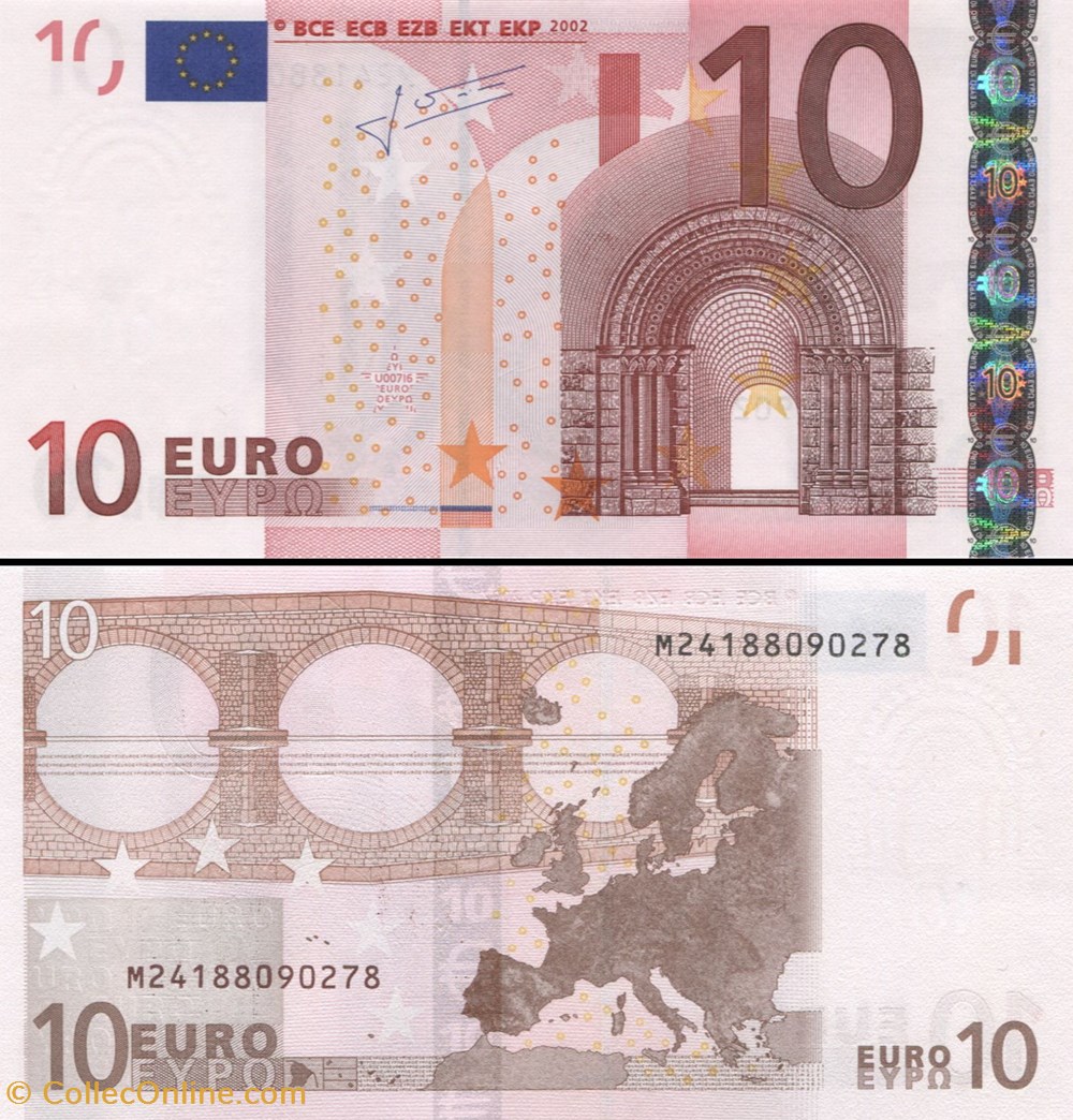 10 EUROS - SIGNATURE TRICHET - PICK 9 M - PORTUGAL billets 10 euros signature trichet pick 9 m portugal