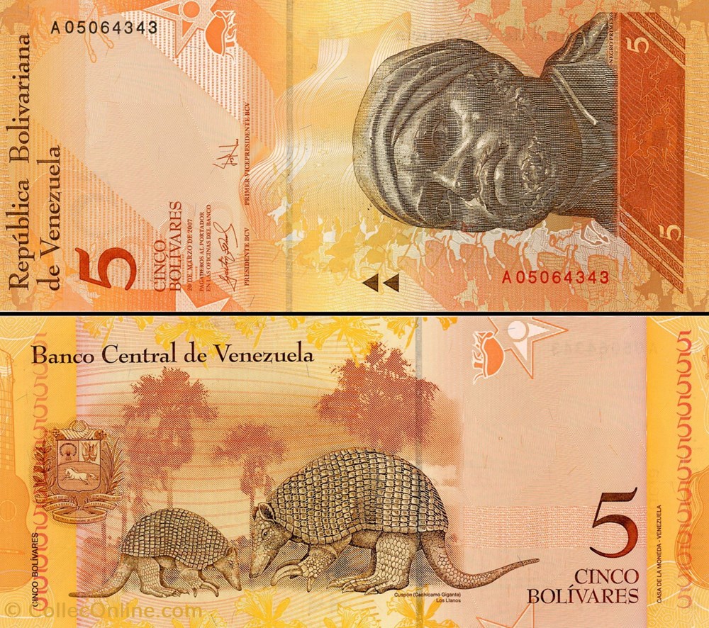 billet amerique du sud venezuela pick 089 a 5 bolivares 2007