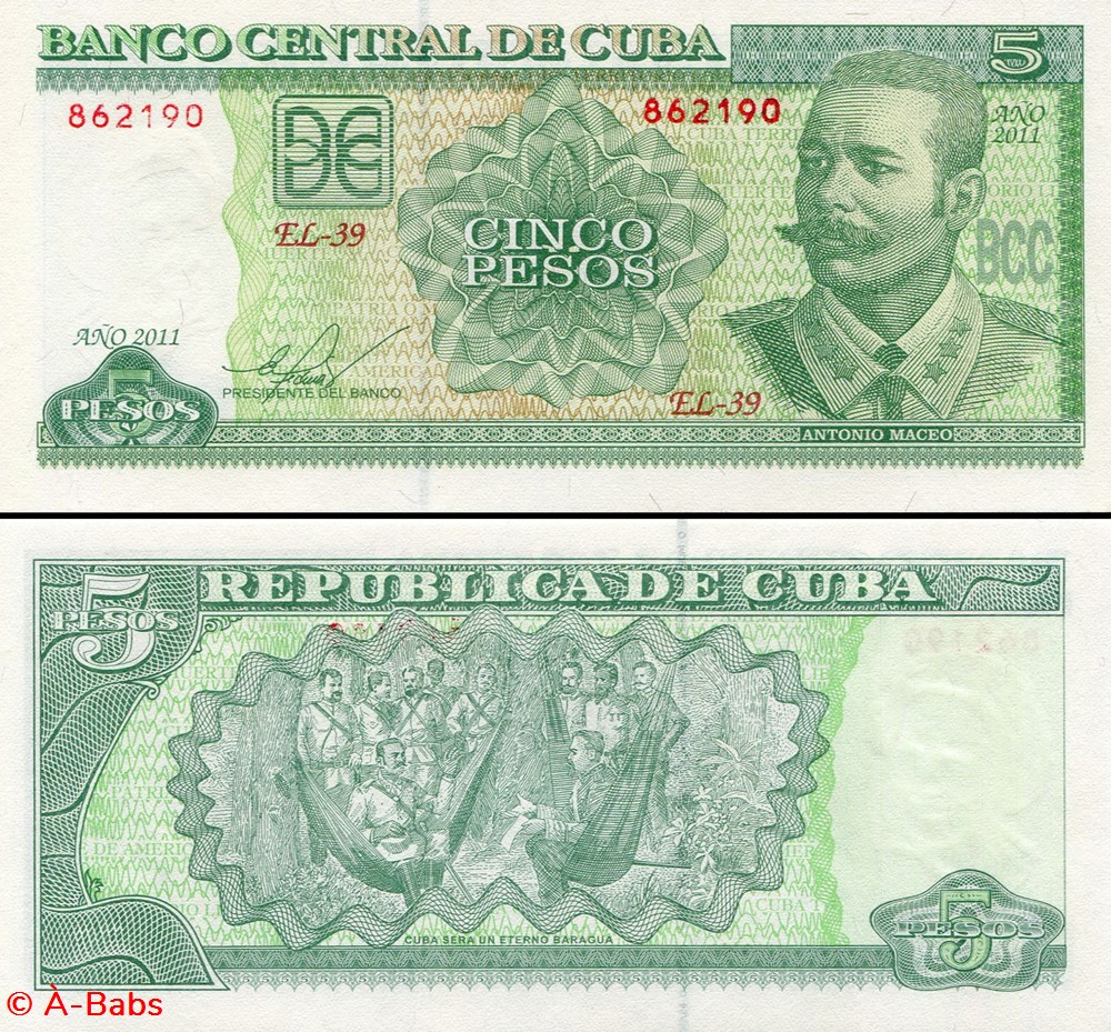 CUBA - PICK 116l - 5 PESOS - 2011 billets amerique centrale et caraibes cuba pick 116l 5 pesos 2011
