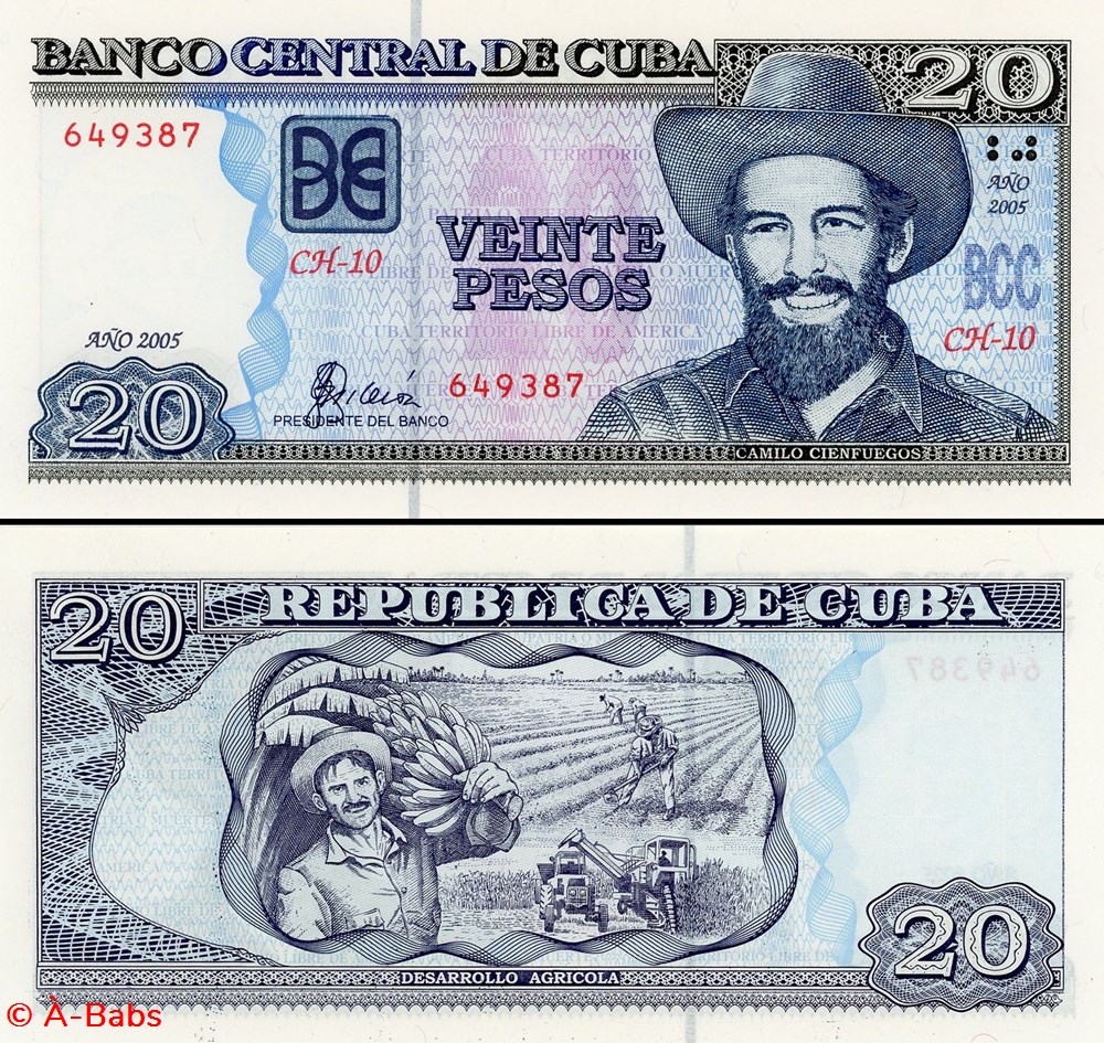 CUBA - PICK 122b - 20 PESOS - 2005 billets amerique centrale et caraibes cuba pick 122b 20 pesos 2005