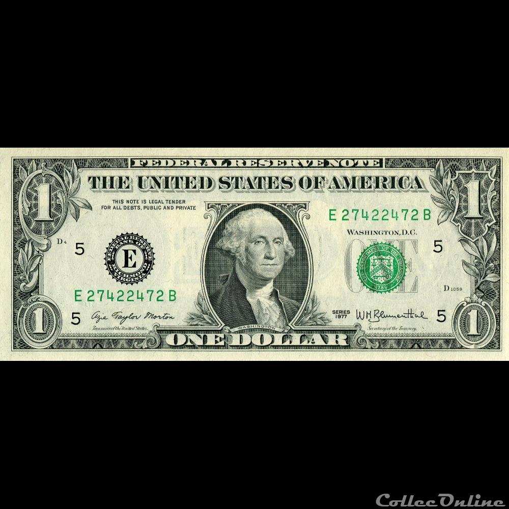 billet amerique du nord etat uni e 1 federal reserve notes small size 1977 series