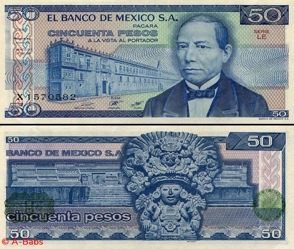 billets amerique du nord mexique pick 073a le 50 pesos 1981