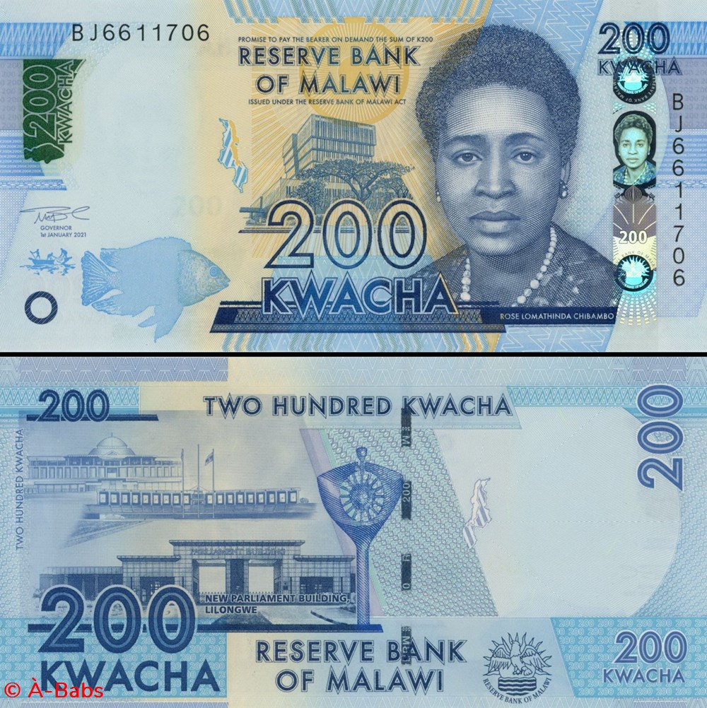 MALAWI - PICK 65 Ae - 200 KWACHA - 2021 billets afrique malawi pick 65 ae 200 kwacha 2021