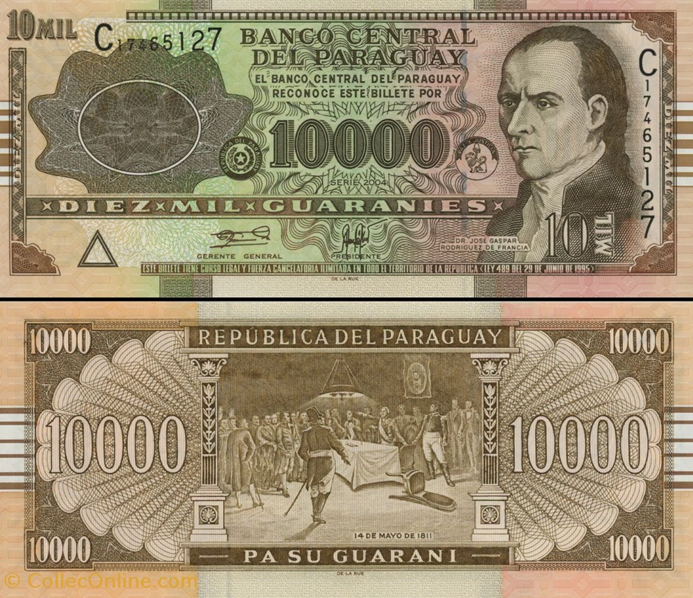 PARAGUAY - PICK 224 A - 10 000 GUARANIES - 2004 billets amerique du sud paraguay pick 224 a 10 000 guaranies 2004