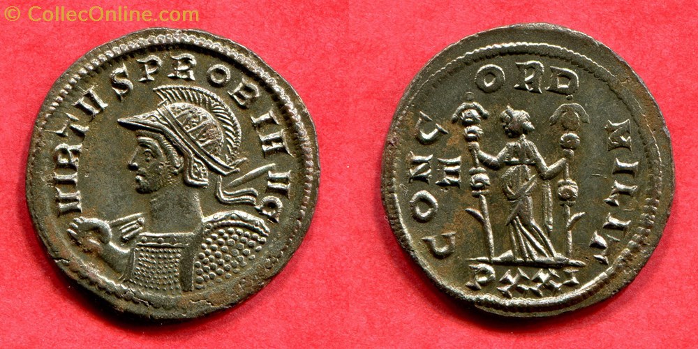 PROBUS - CONCORD MILIT - RIC 481 monnaie antique av jc a ap romaine republicaine imperiale probus concord milit ric 481