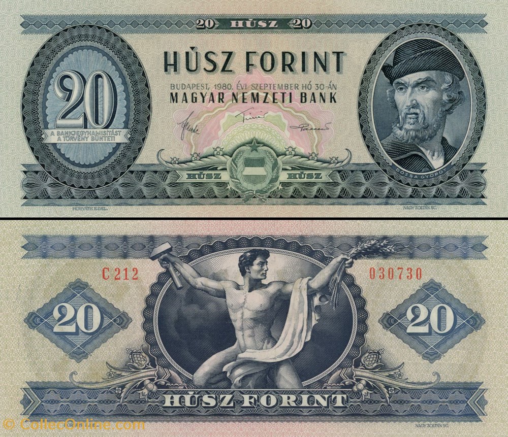 HONGRIE - PICK 169 g - 20 FORINT - 1980 billets europe hongrie pick 169 g 20 forint 1980