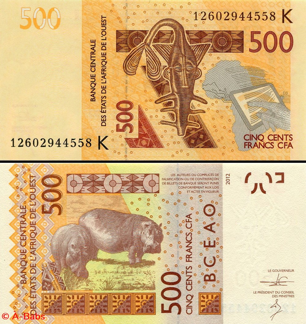 billets afrique b c e a o francs cfa senegal lettre k 500 francs pick 719 k a