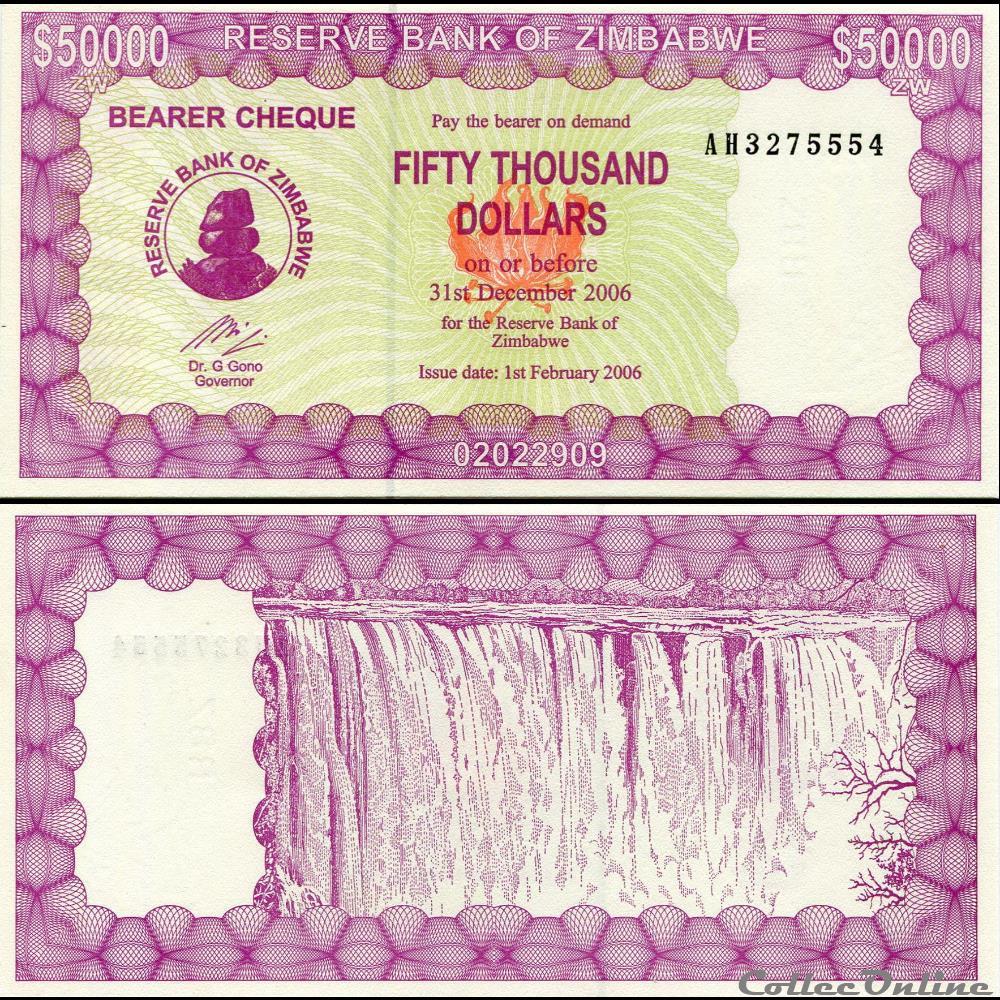 ZIMBABWE - PICK 029 - 50 000 Dollars - 2003 billet afrique zimbabwe pick 029 50 000 dollars 2003