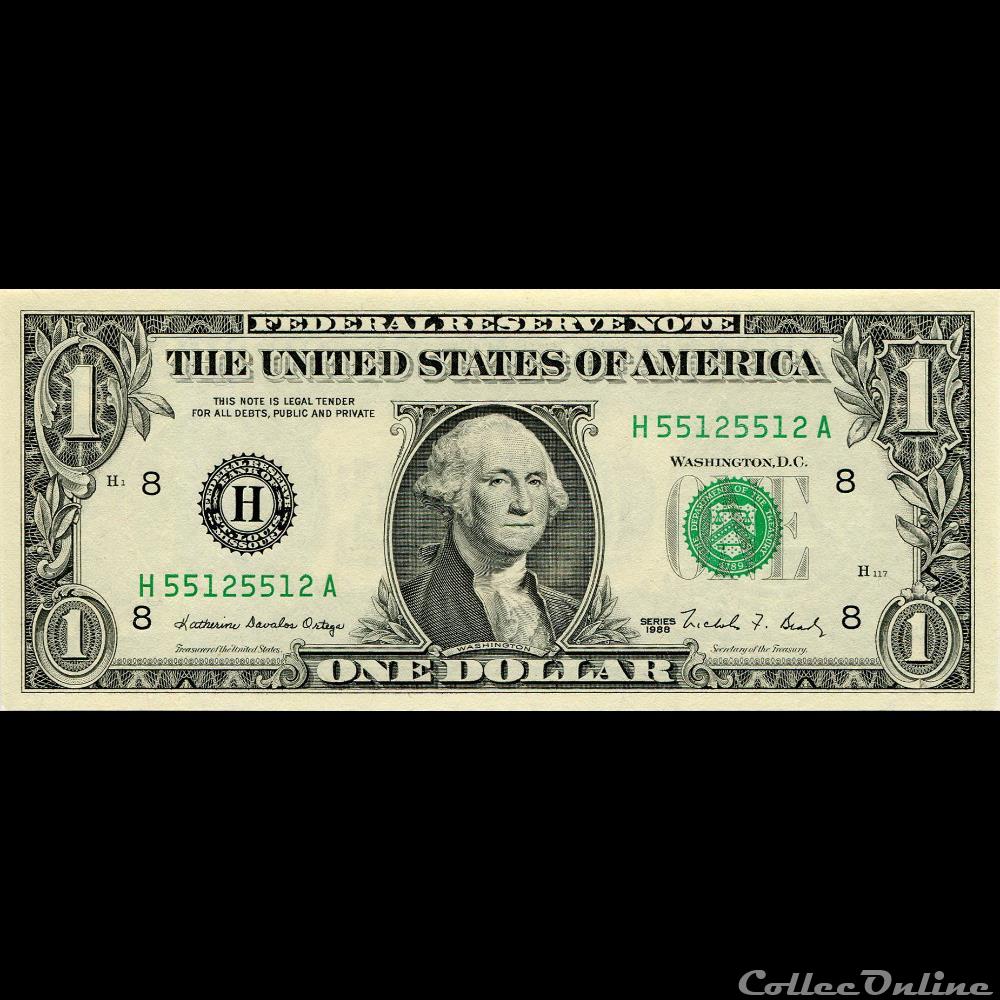 billet amerique du nord etat uni h 1 federal reserve notes small size 1988 series