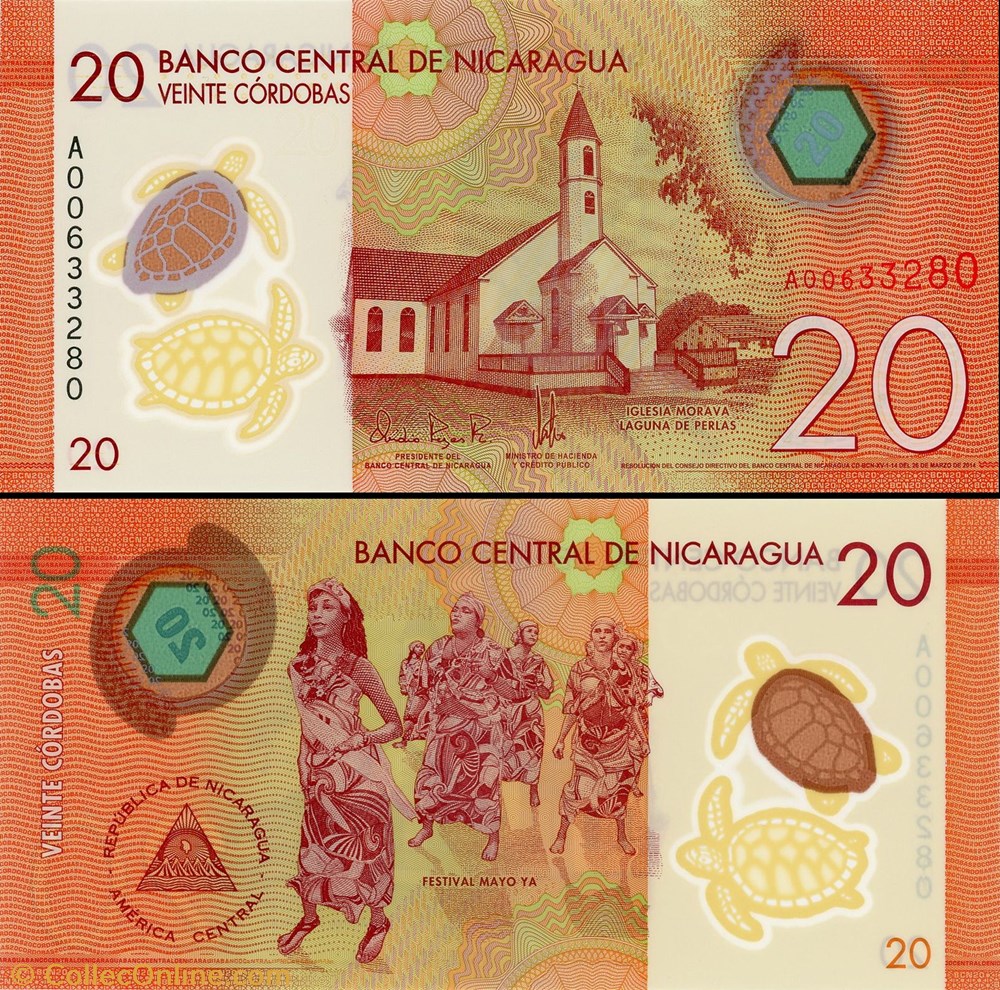 NICARAGUA - PICK 210 a - 20 CORDOBAS - 2014 billet amerique centrale et caraibe nicaragua pick 210 a 20 cordobas 2014