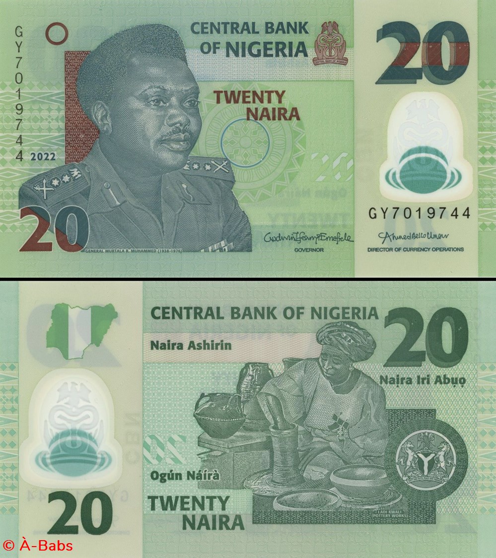 NIGERIA - PICK 34r - 20 NAIRA - 2022 billets afrique nigeria pick 34r 20 naira 2022