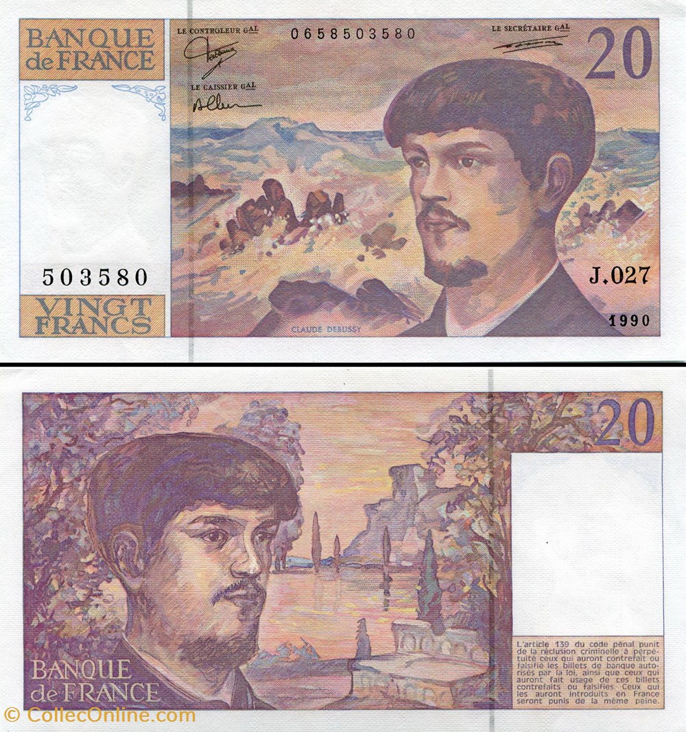 billets europe france 20 francs 1990 j 027