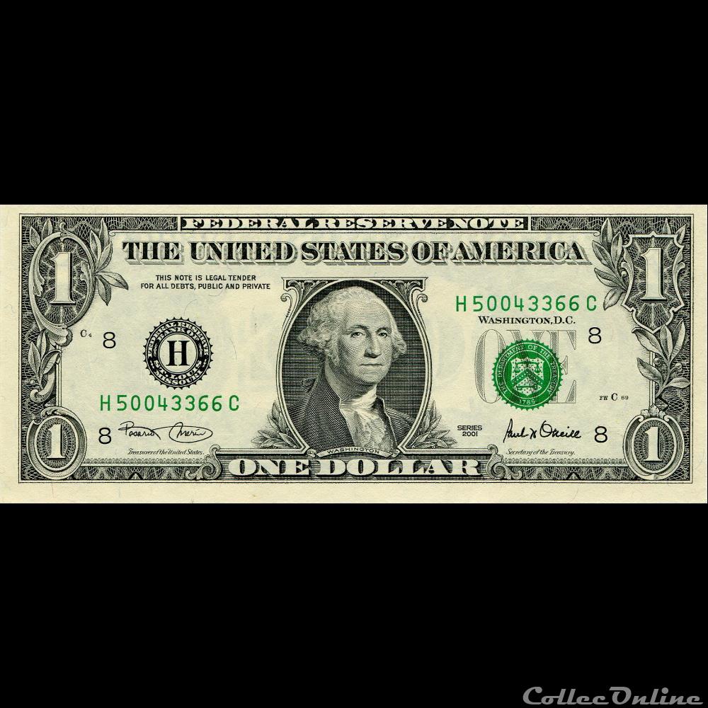billet amerique du nord etat uni h 1 federal reserve notes small size 2001 series