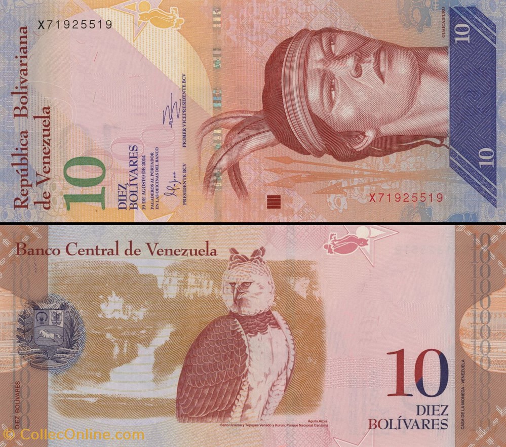 billets amerique du sud venezuela pick 090 e 10 bolivares 2009
