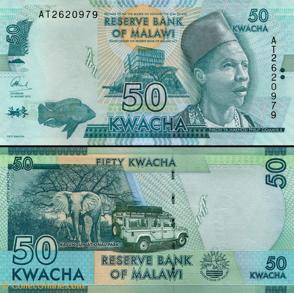 MALAWI - PICK 64 b - 50 KWACHA - 2015 billets afrique malawi pick 64 b 50 kwacha 2015