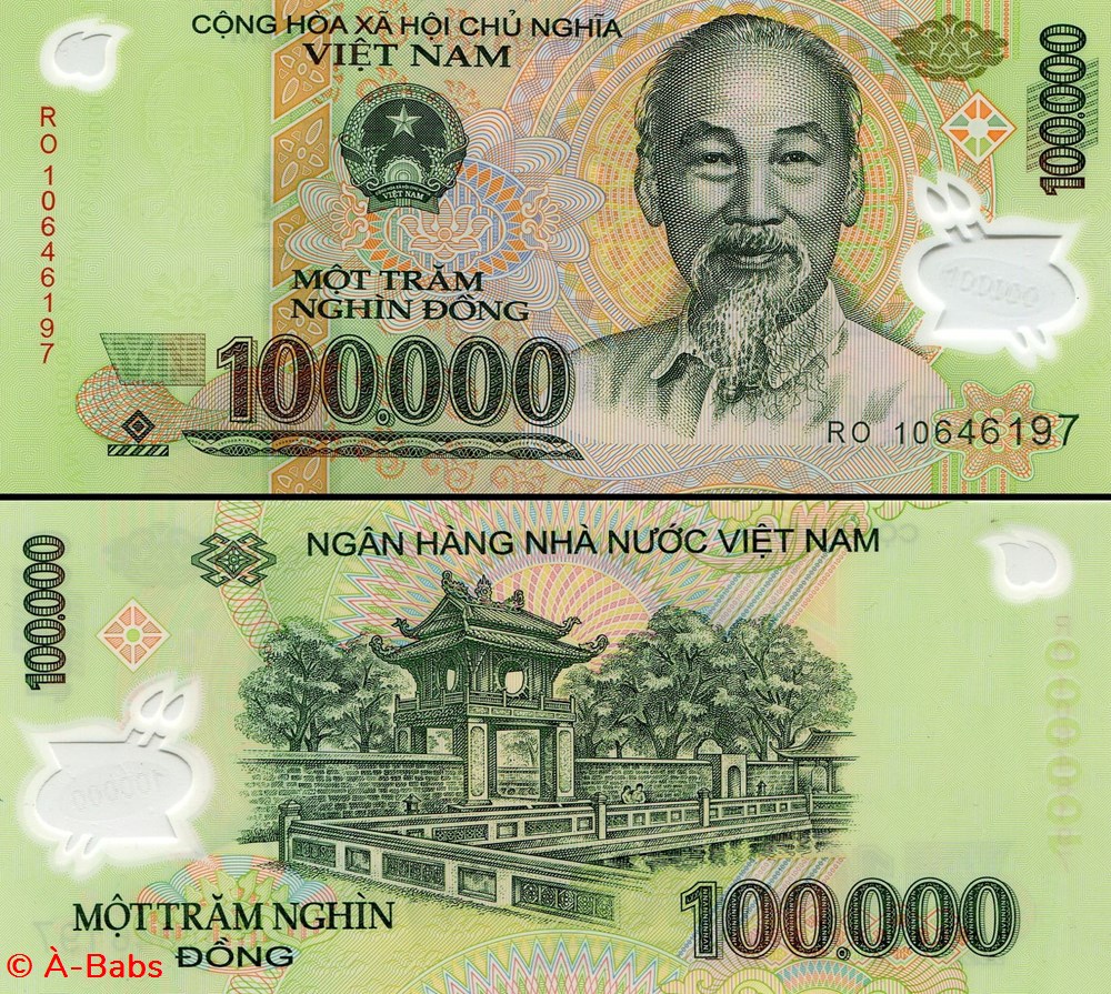 VIETNAM - PICK 122 g - 100,000 ÐONG - 2010 billets asie vietnam pick 122 g 100 000 ong 2010