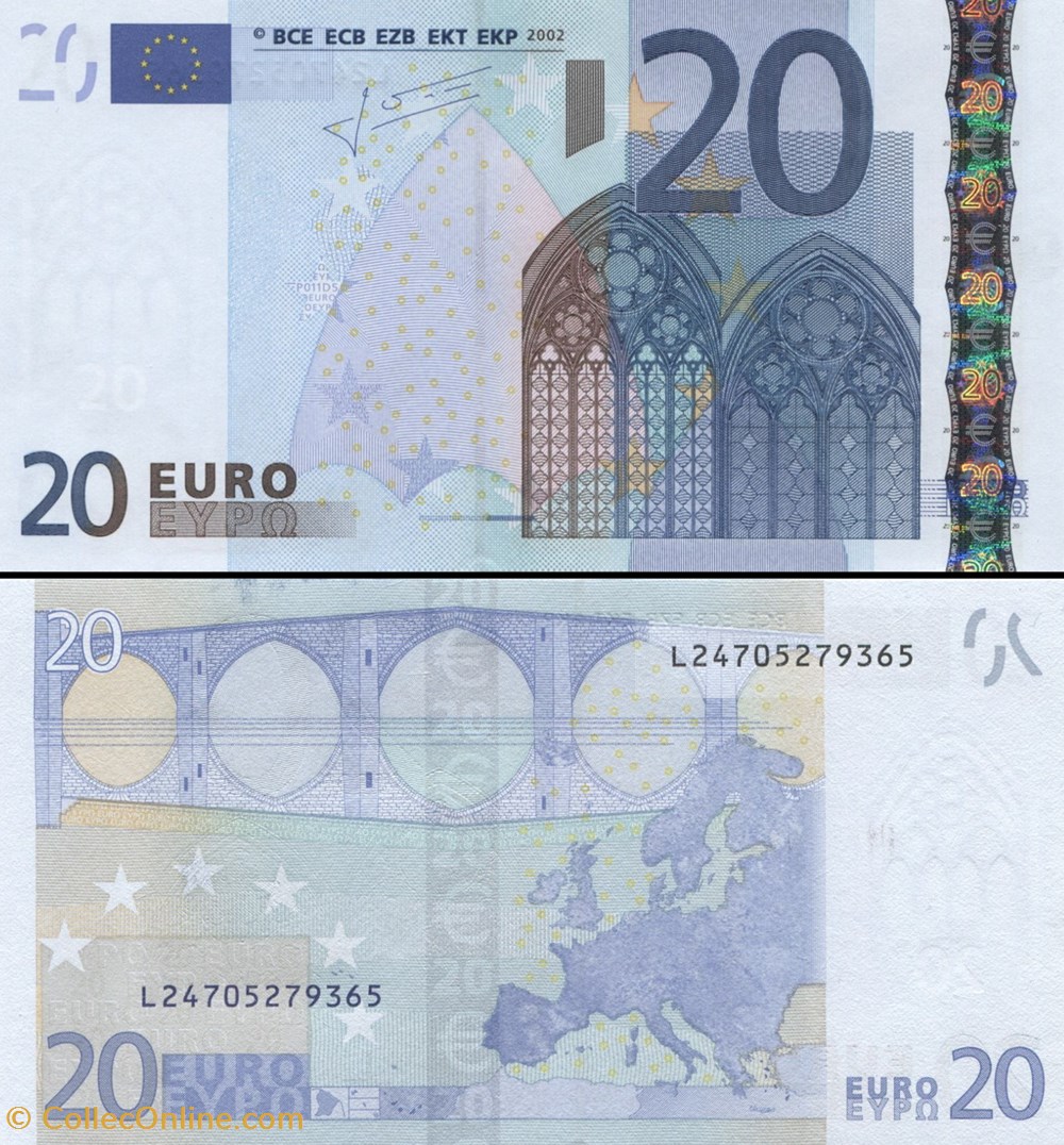 20 EUROS - SIGNATURE TRICHET - PICK 10 L 4 - FINLANDE billets 20 euros signature trichet pick 10 l 4 finlande