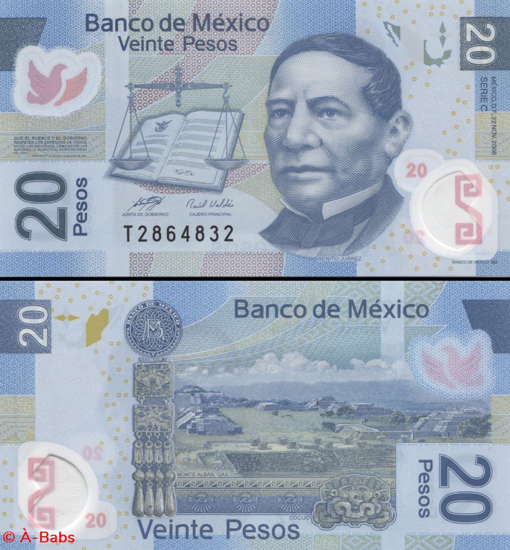 MEXIQUE - PICK 122c - 20 PESOS - 2006 billets amerique du nord mexique pick 122c 20 pesos 2006