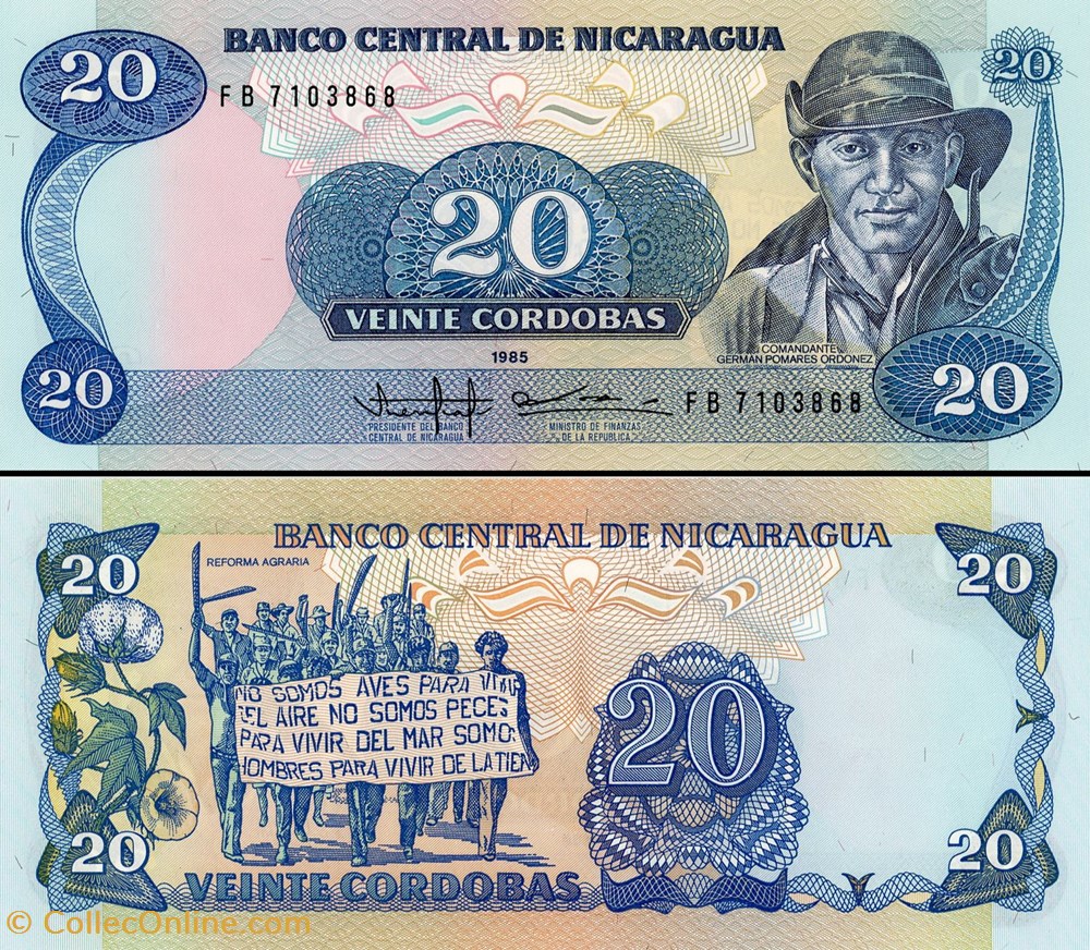 NICARAGUA - PICK 152 - 20 CORDOBAS - 1988 billet amerique centrale et caraibe nicaragua pick 152 20 cordobas 1988