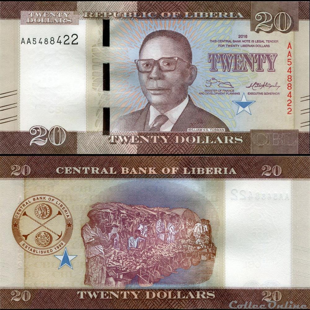 LIBERIA - PICK 33 a - 20 DOLLARS - 2016 billet afrique liberium liberia pick 33 a 20 dollars 2016