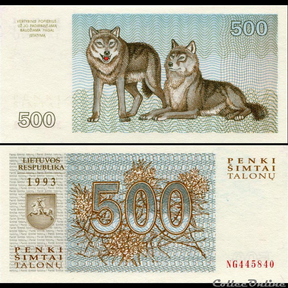 billet europe lituanie pick 46 500 talonas 1993