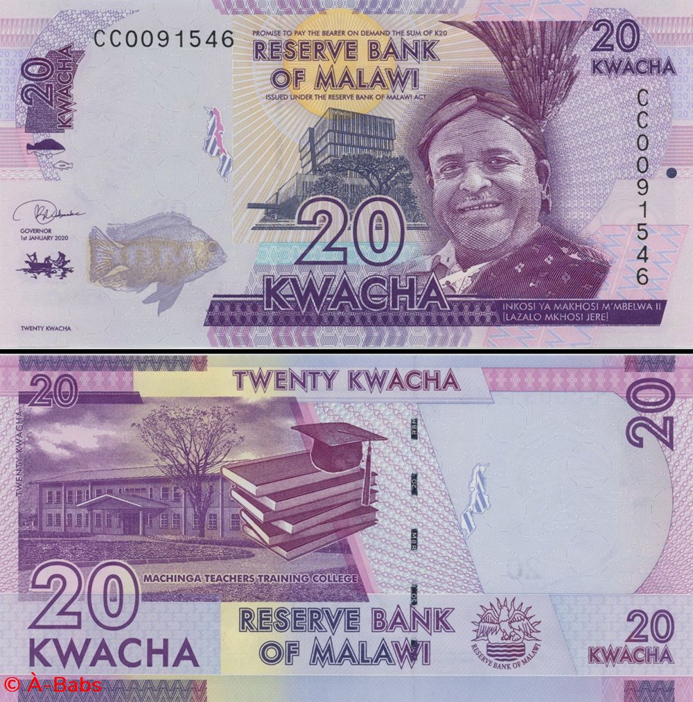 MALAWI - PICK 63 f - 20 KWACHA - 2020 billets afrique malawi pick 63 f 20 kwacha 2020