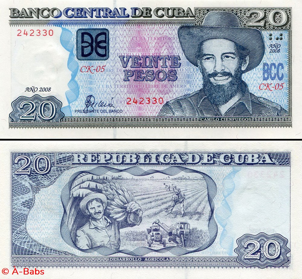 CUBA - PICK 122e - 20 PESOS - 2008 billets amerique centrale et caraibes cuba pick 122e 20 pesos 2008