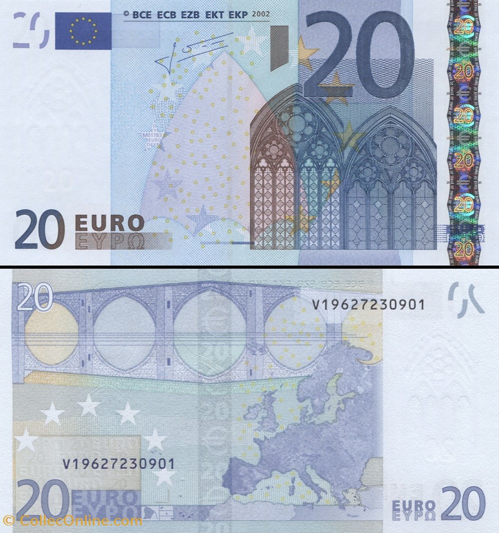 20 EUROS - SIGNATURE TRICHET - PICK 10 V - ESPAGNE billets 20 euros signature trichet pick 10 v espagne