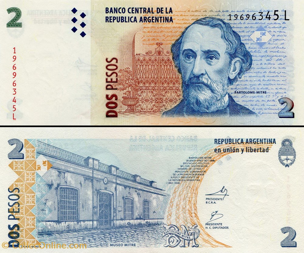 billets amerique du sud argentine pick 352 a 6 2 pesos 2002