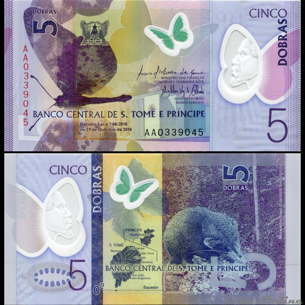 SAO TOME ET PRINCIPE - PICK 70a - 5 DOBRAS - 2016 billet afrique sao tome et principe pick 70a 5 dobras 2016