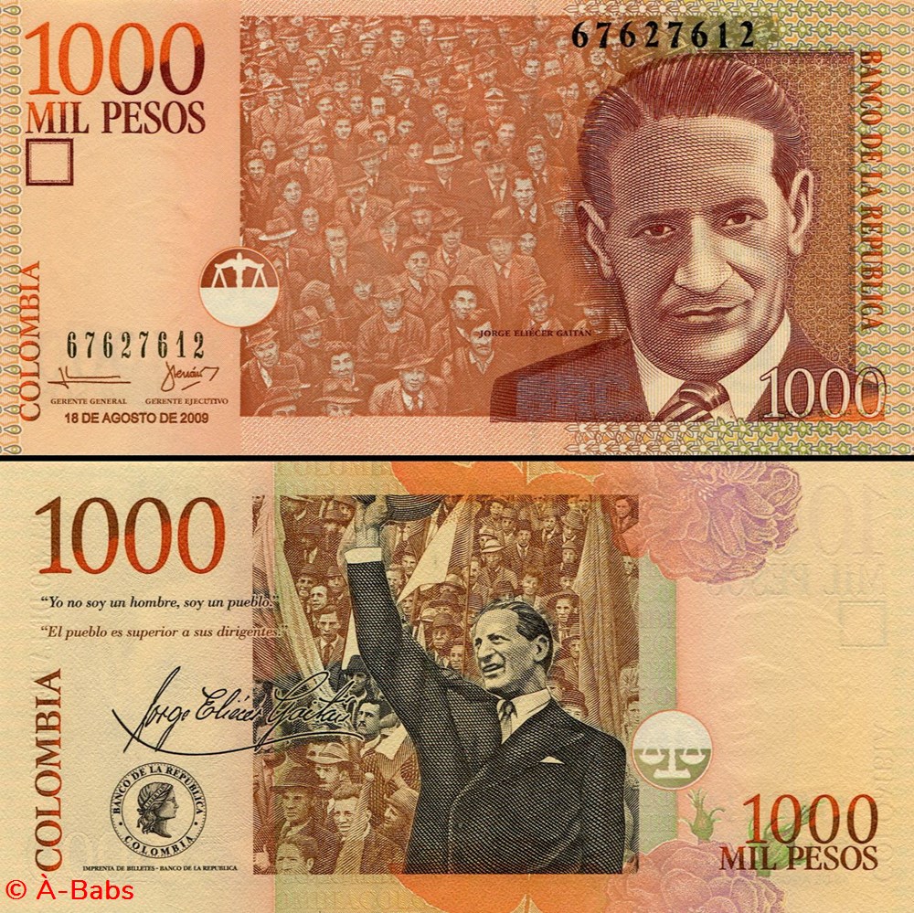 COLOMBIE - PICK 456 l - 1 000 PESOS COLOMBIEN - 2009 billets amerique du sud colombie pick 456 l 1 000 pesos colombien 2009