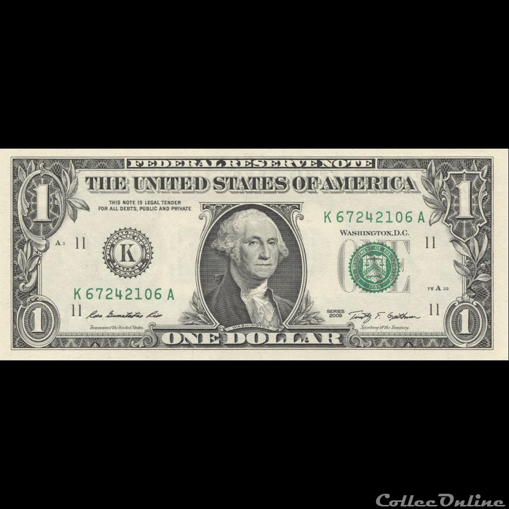 K- 1$ Federal Reserve Notes - Small Size 2009 Series billet etat uni chine k 1 federal reserve notes small size 2009 series