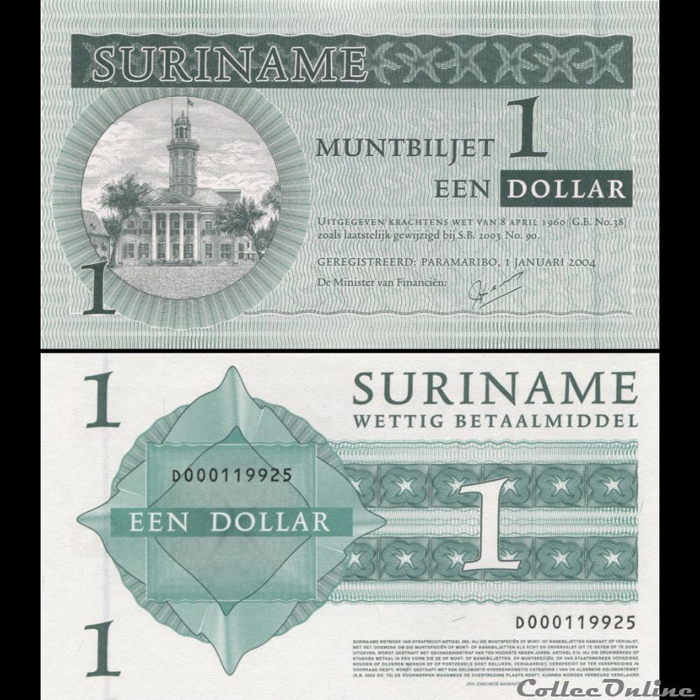 SURINAME - PICK 155 - 1 DOLLAR - 2004 billet amerique du sud suriname pick 155 1 dollar 2004