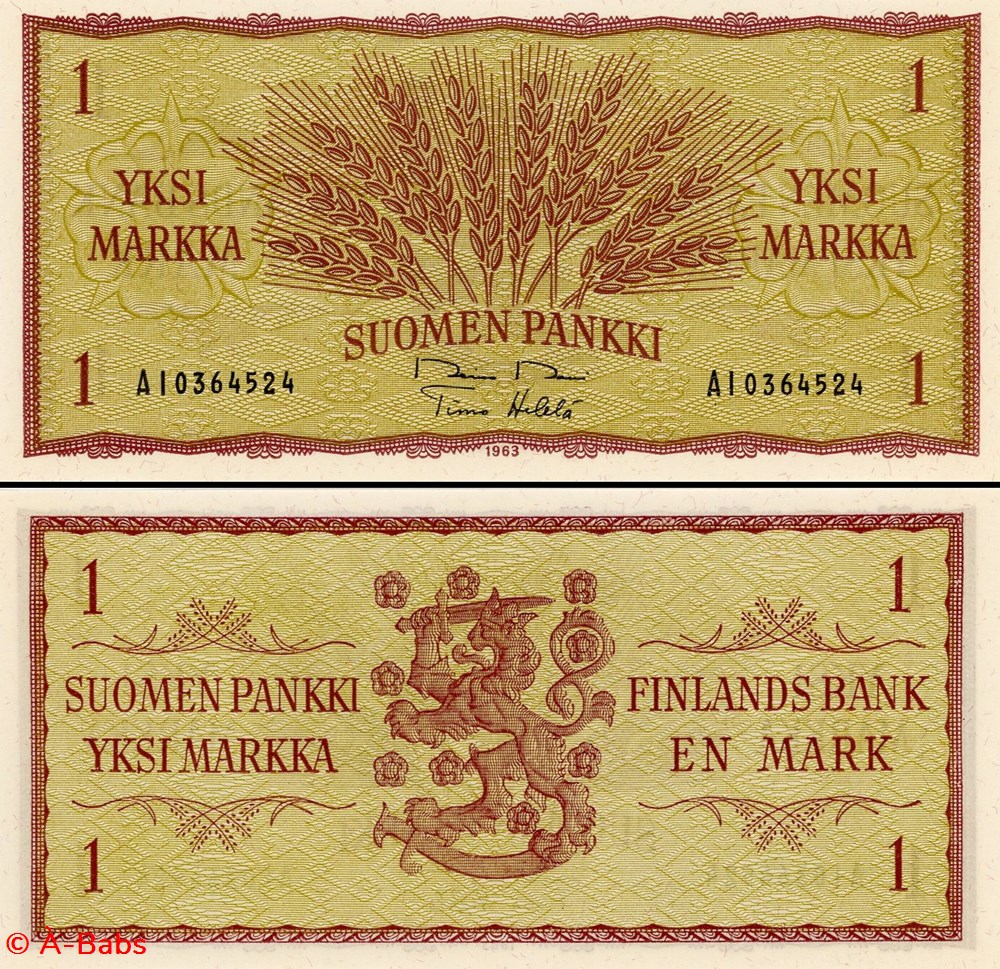 billets europe finlande pick 98 a 31 1 markaa 1963