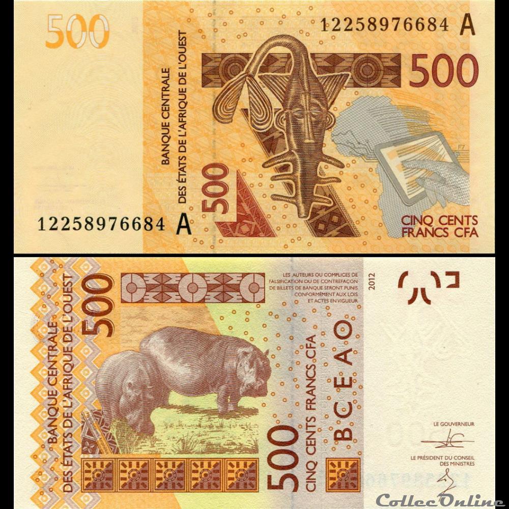 B.C.E.A.O - FRANCS CFA - CÔTE D'IVOIRE - LETTRE A - 500