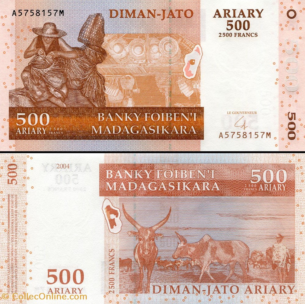 MADAGASCAR - PICK 088 b - 500 ARIARY - 2004 billets afrique madagascar pick 088 b 500 ariary 2004