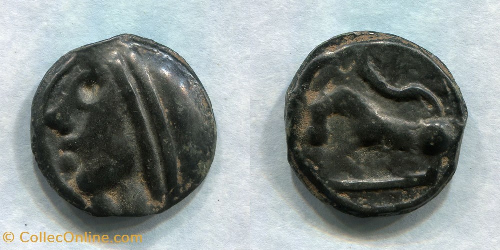 SEQUANES - Potin à la grosse tête monnaies antiques celtes sequanes potin a la grosse tete