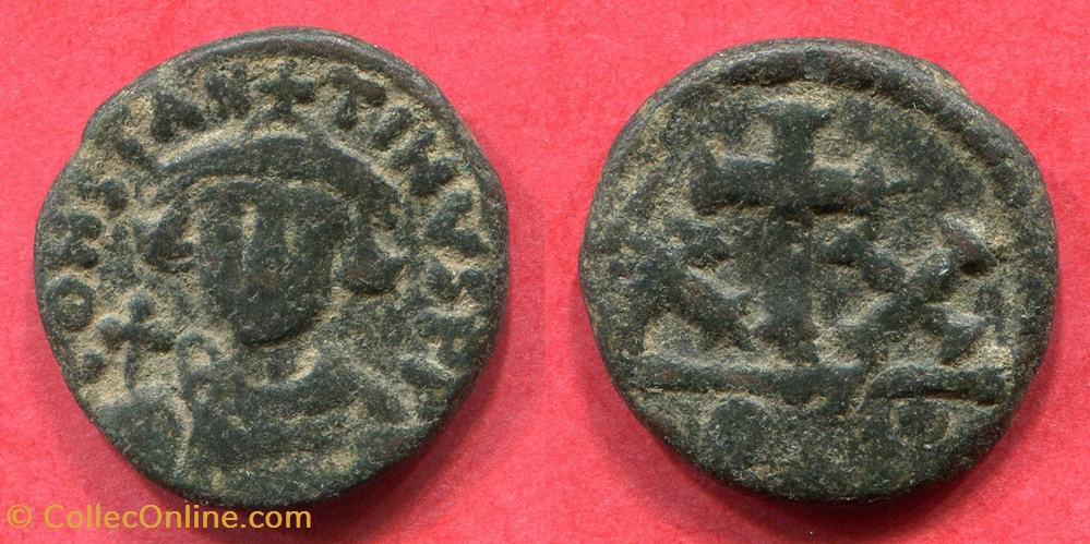 CONSTANS II- 1/2 Follis monnaie antique av jc ap byzantine constans ii 1 2 follis