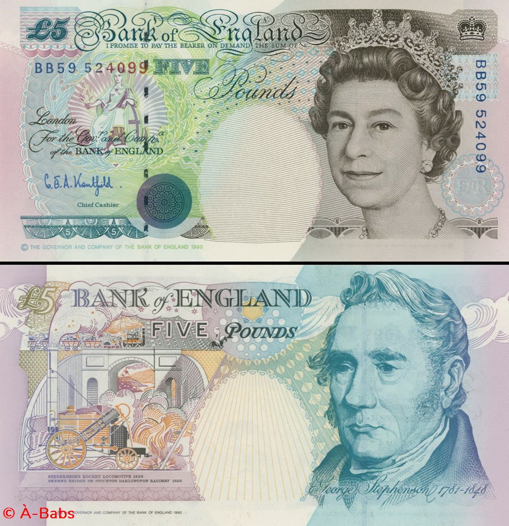 billets europe royaume uni grande bretagne pick 382 c 5 pounds 1992
