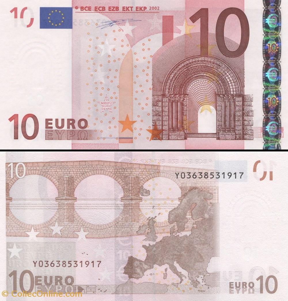 10 EUROS - SIGNATURE DUISENBERG - PICK 2 Y 1 - GRÈCE billets 10 euros signature duisenberg pick 2 y 1 grece