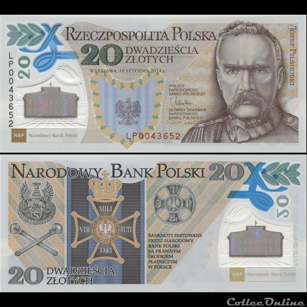 POLOGNE - PICK 187 - 20 ZLOTYCH - 2014 billet fidji pologne pick 187 20 zlotych 2014